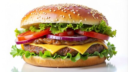 hamburger on a white background