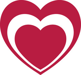 Three hearts isolated on white background. Flat vector illustration.