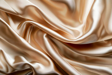 Obraz premium Swirled cream colored fabric texture background. Abstract background.