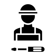 Technician Vector Glyph Icon Design