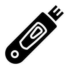 Usb Drive Vector Glyph Icon Design