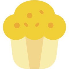 Vector Icon Cupcake, Food and Restaurant, Baked, Cupcake, Dessert