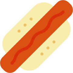 Vector Icon Hot Dog, Food and Restaurant, Cultures, Junk Food, Sausage