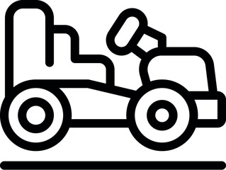 Karting sport car standing on finish line icon, outline symbol design from transportation collection