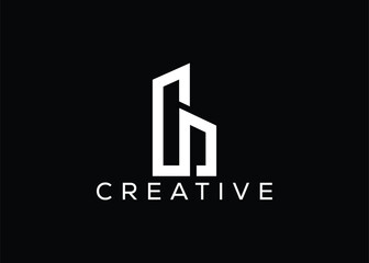 Creative and minimal home real estate logo template. Blue House logo