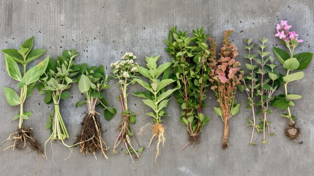 Natural remedies made from wild herbs and althea roots