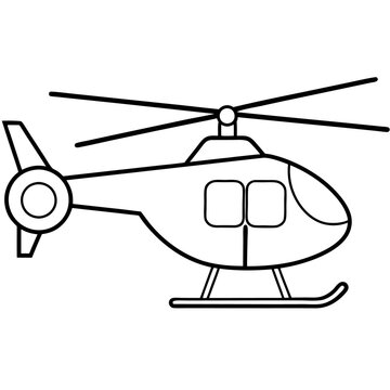 recommend clip art: helicopter outline coloring book page line art illustration digital drawing