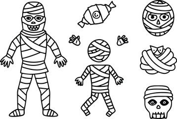  mummy icon set