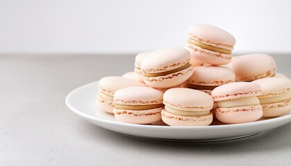 Obraz premium Colorful french macarons in plate