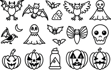  Halloween raven icon set