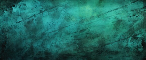 Dust scratches. Weathered overlay. Old film noise. Teal green black smeared dirt stains texture on dark worn grunge illustration abstract background.