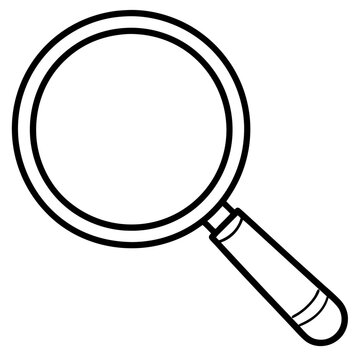 recommend clip art: magnifier outline coloring book page line art illustration digital drawing