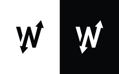 Obraz premium Minimalist professional Initial Letter W N up down arrow logo design vector template