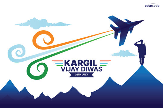 Kargil Vijay Diwas celebration concept, banner, poster, post, greeting vector illustration