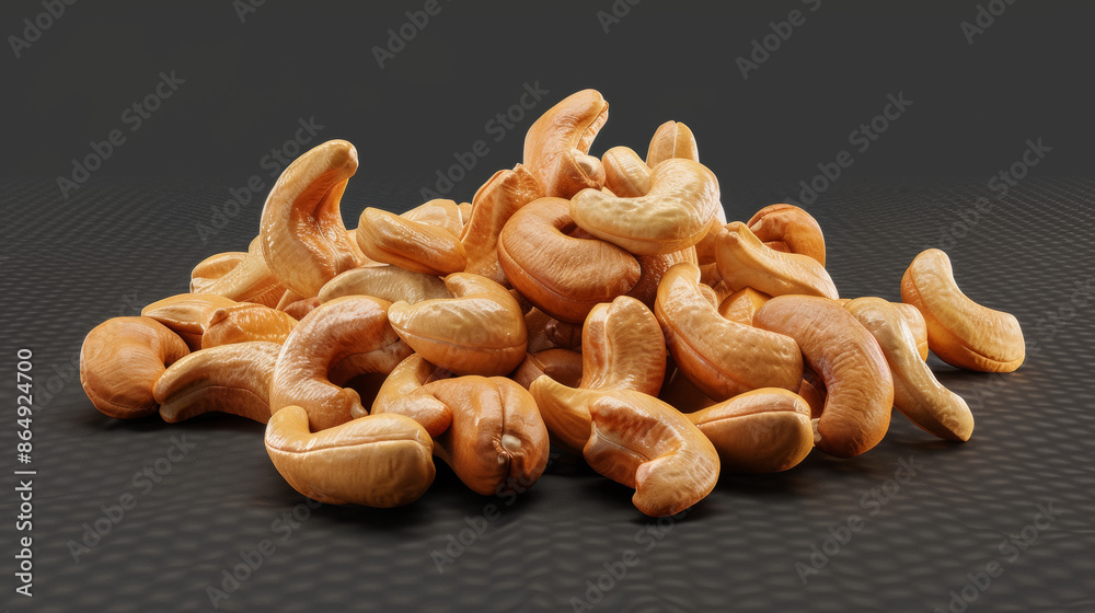 Wall mural roasted cashew nuts on a transparent background