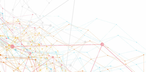 Abstract digital background of points and lines. Technology abstracts colorful digital background. abstract connecting dots and lines. Connection science background Grey Mesh. Vector illustration.