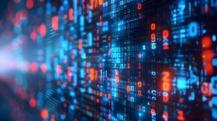 Vibrant Digital Code Wallpaper with Mesmerizing Gradient Backdrop and Futuristic Binary Matrix