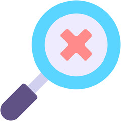 Obraz premium Vector Icon failed, no results, search, not found, loupe