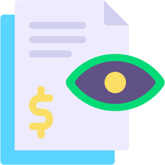 Vector Icon audit, search, accounting, documents, eye