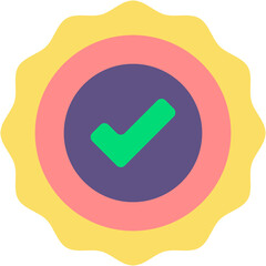 Vector Icon validity, validate, certified, award, check