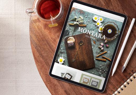 Flatlay Table Screen Mockup