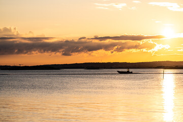 Fast RIB boat on its last journey for the evening.