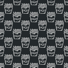 Seamless fast food pattern. fast food background