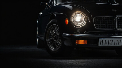 Close up of headlamp of a car