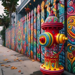 Colorful painted wooden planks with a rough textured surface