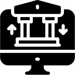 Vector Icon Banking, Internet Banking, Online Banking, Electronic Banking, Business And Finance