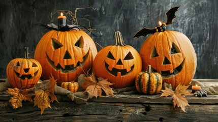 Festive pumpkins accompany a cheerful Halloween message