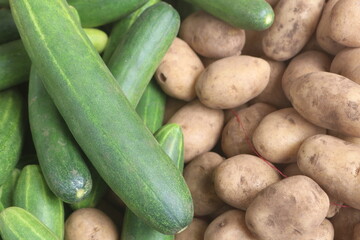 fresh vegetables and fruit for sale on the market and good for consumption
