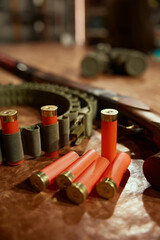 Bullets cartridge and belt chain for storage in weapon shop
