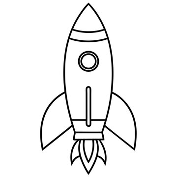 recommend clip art: rocket outline coloring book page line art illustration digital drawing