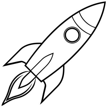 recommend clip art: rocket outline coloring book page line art illustration digital drawing