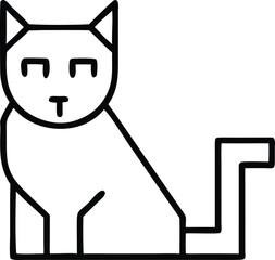 cat Line Icon. Editable Stroke.