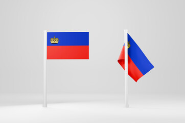 Liechtenstein Flag 3d Illustration Stock Image 