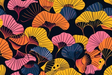 Fototapeta premium Abstract Floral Pattern with Vibrant Colors