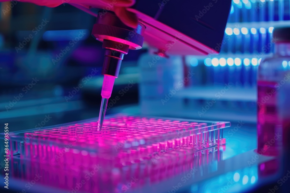 Aufkleber A close-up view of a scientist conducting an experiment in a laboratory setting