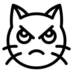 Vector Icon Angry, Cat, Animal, Expression, Cat Emoji