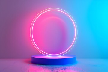 Fototapeta premium LED line background in synzwave 80's style.