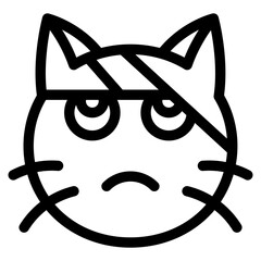 Vector Icon Injured, Cat, Animal, Expression, Cat Emoji