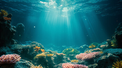 Fototapeta premium Underwater world with corals
