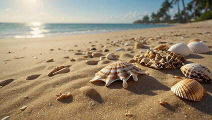 serene beach background with golden sand 