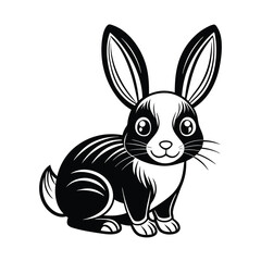 Cartoon Rabbit Sitting Vector Illustration