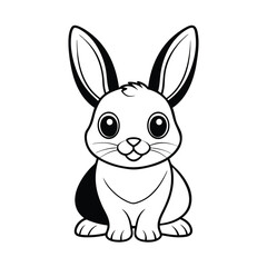 Obraz premium Cartoon Rabbit Sitting Vector Illustration