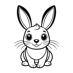 Obraz premium Cartoon Rabbit Sitting Vector Illustration