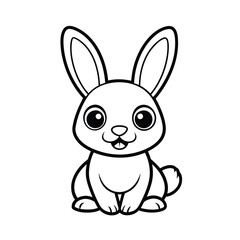 Fototapeta premium Cartoon Rabbit Sitting Vector Illustration