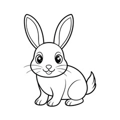 Obraz premium Cartoon Rabbit Sitting Vector Illustration