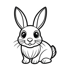 Obraz premium Cartoon Rabbit Sitting Vector Illustration